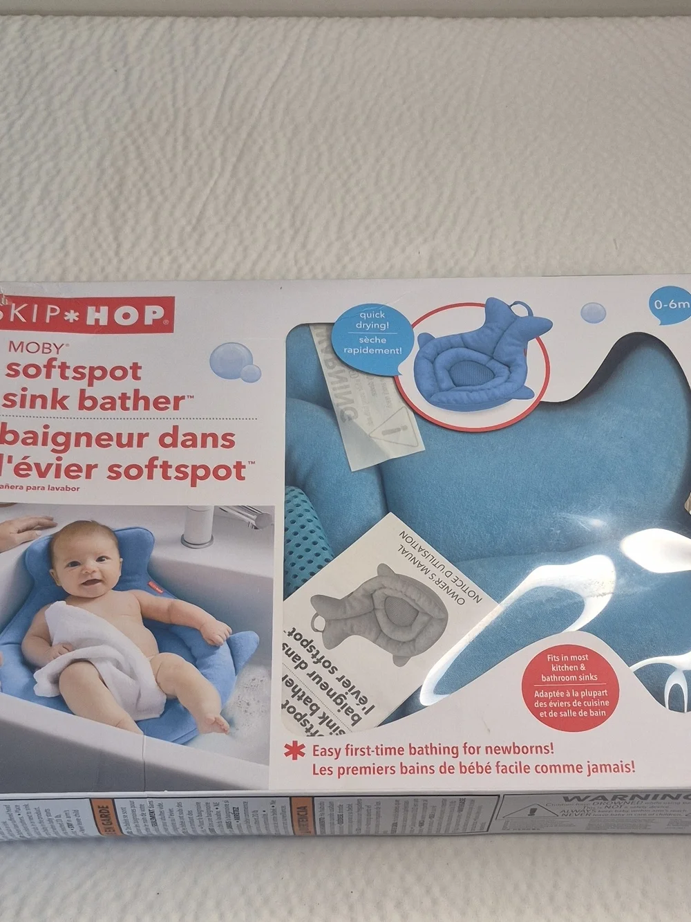 Skip Hop Moby SoftSpot Sink Bather Bath Support Cushion, Blue 0-6m